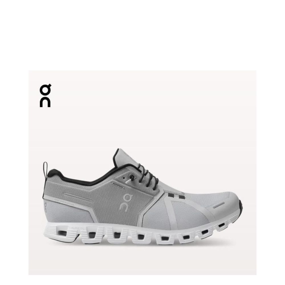 ON CLOUD 5 WATERPROOF GLACIER/WHITE MEN RUNNING SHOES 